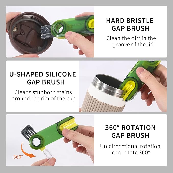3 in 1 Cup Lid Gap Cleaning Brush Set,